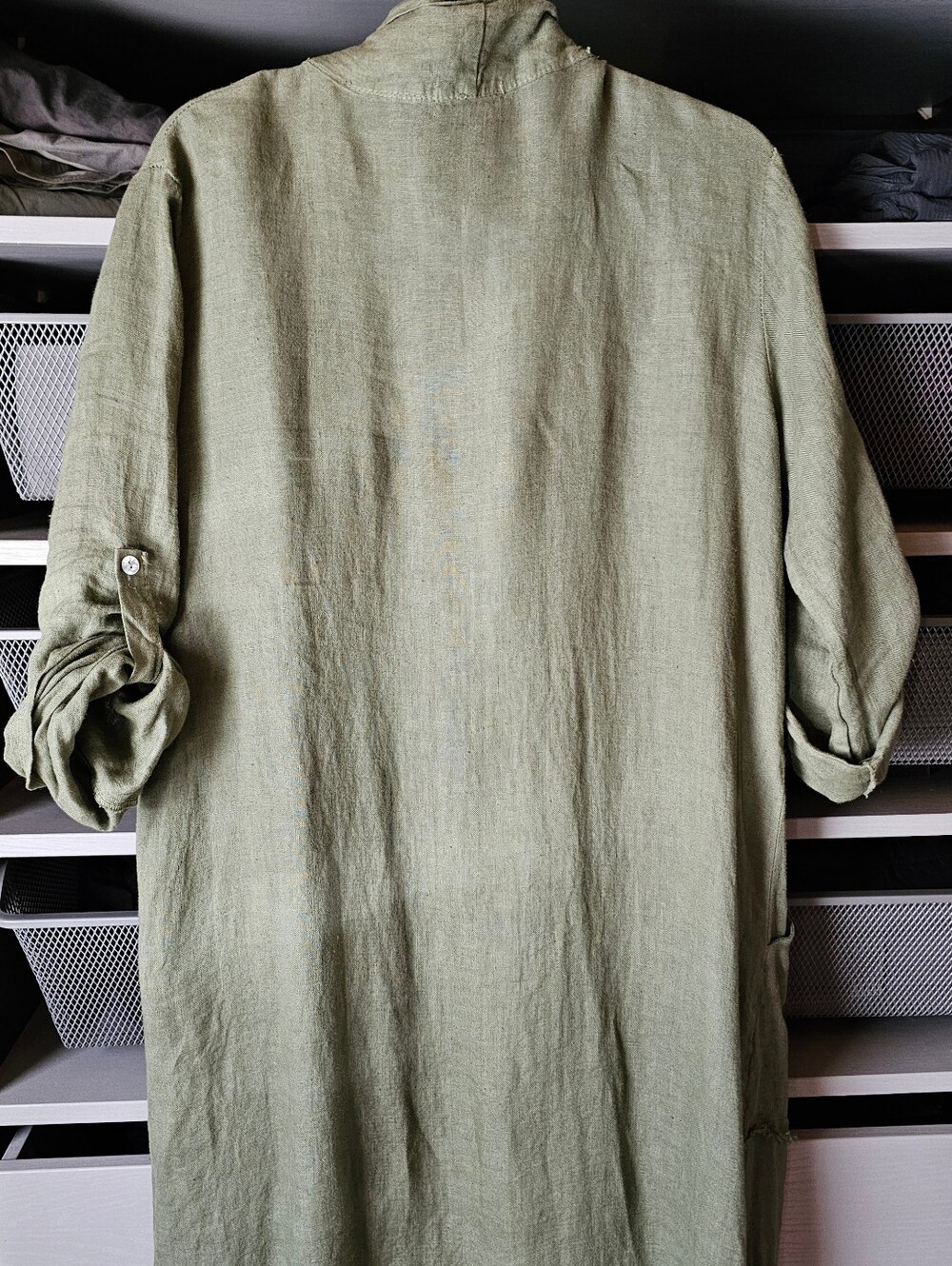 Flowy Linen Lagenlook Cardigan Duster - Picture 8 of 11